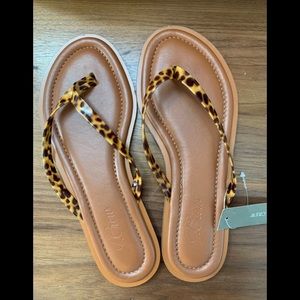 J Crew tortoise flip flops- NWT size 7